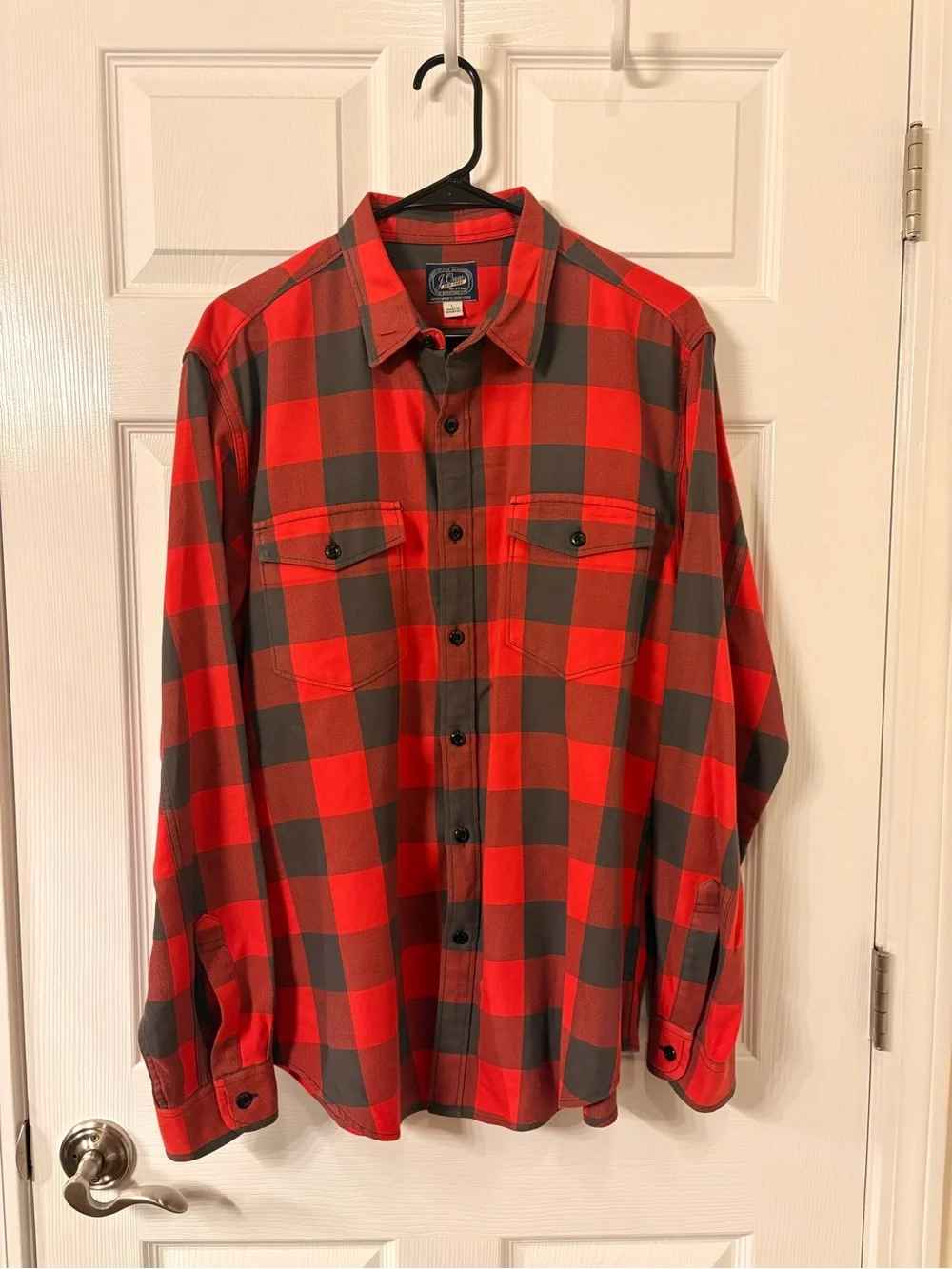 J. Crew Men's Red & Black Buffalo Plaid Button-Up Shirt